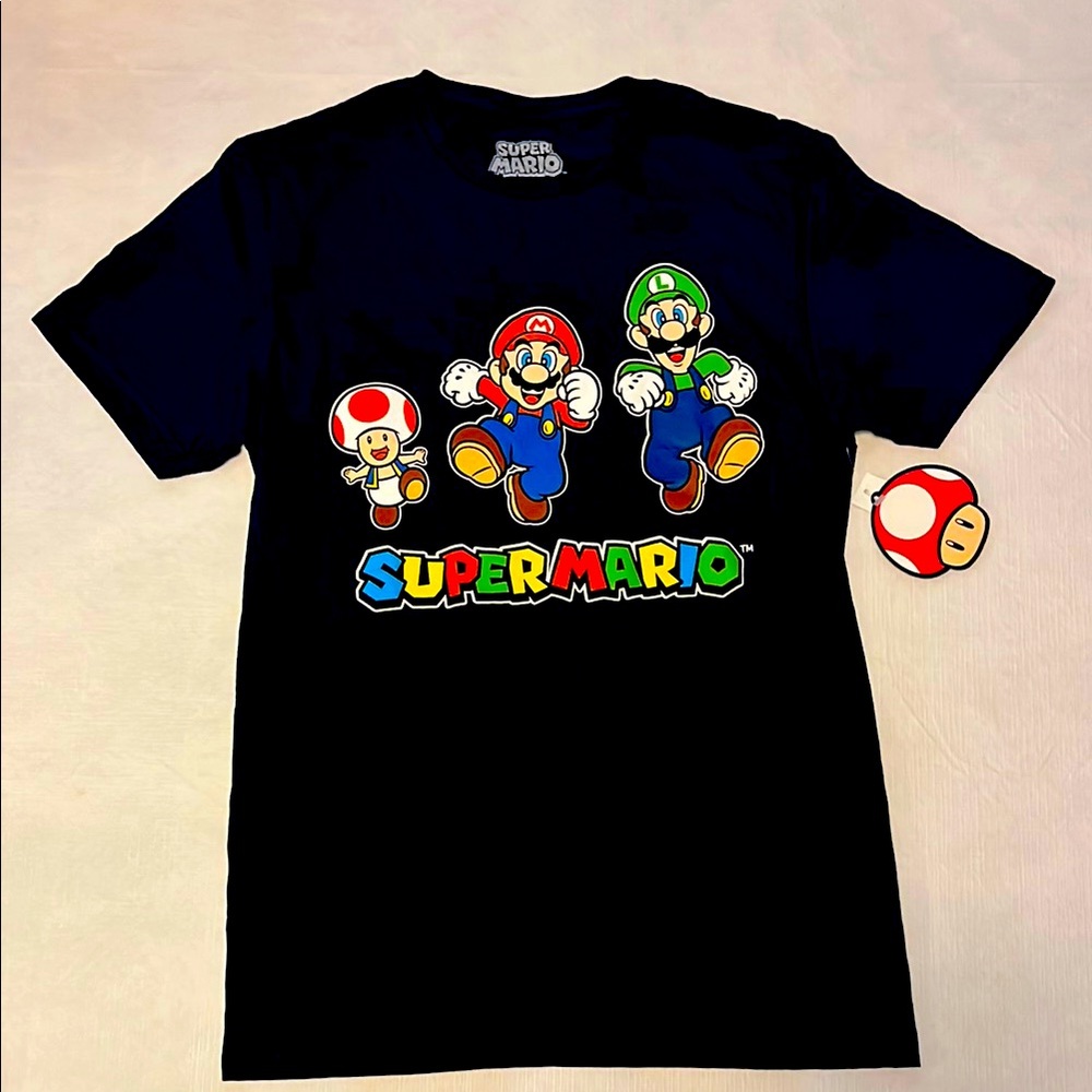 Nintendo Black and Red Super Mario Short Sleeve Tee